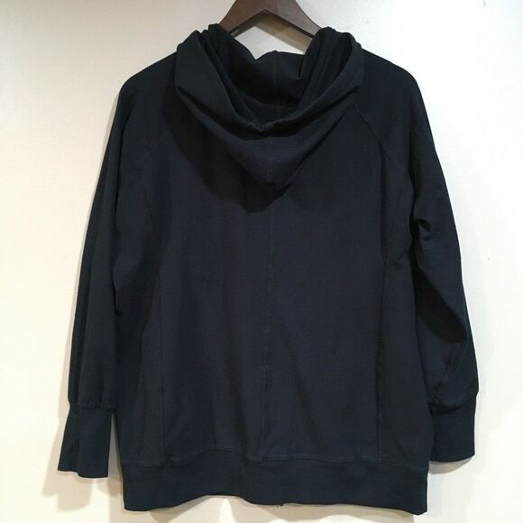 Motherhood Maternity Womens L Full Zip Hoodie Black Long Sleeve Casual Gym - Picture 4 of 10